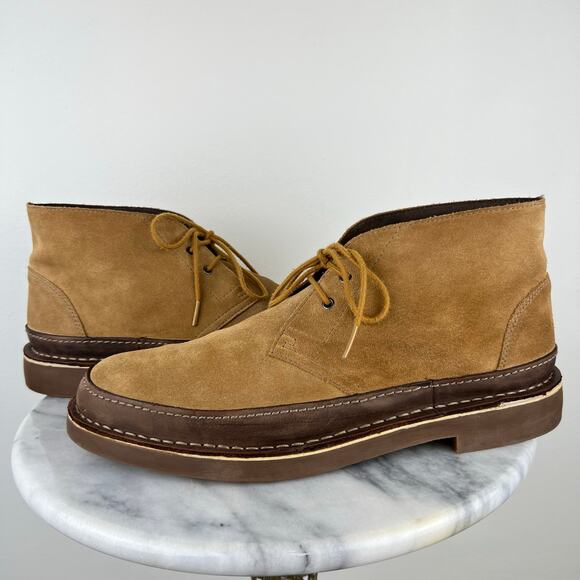 Clarks Men\'s Bushacre Rand Tan Suede Leather Laced Chukka Boots (Sz 13) main image 8